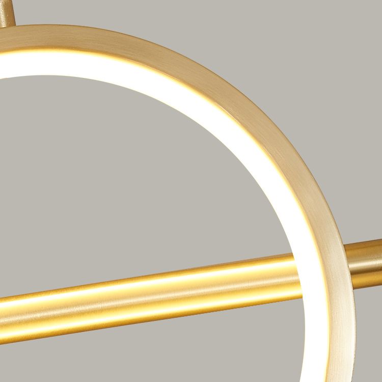 Shaded Dinning Room Island Pendant Light Metal LED Contemporary Island Light Fixture in Gold