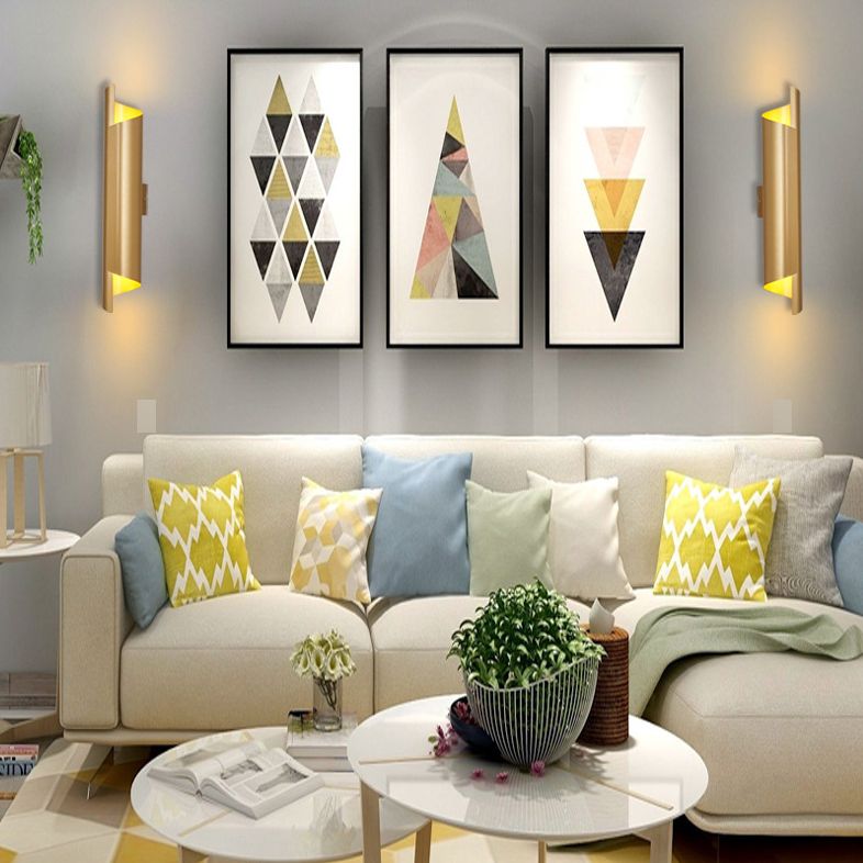 Modern Artistic Cylindrical Wall Sconce Wrought Iron Wall Lamp for Interior Spaces