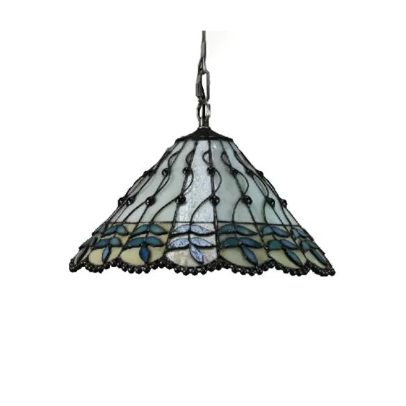 Kitchen Pendant Lights Stained Glass with Adjustable Chains Tiffany Cone Ceiling Fixture