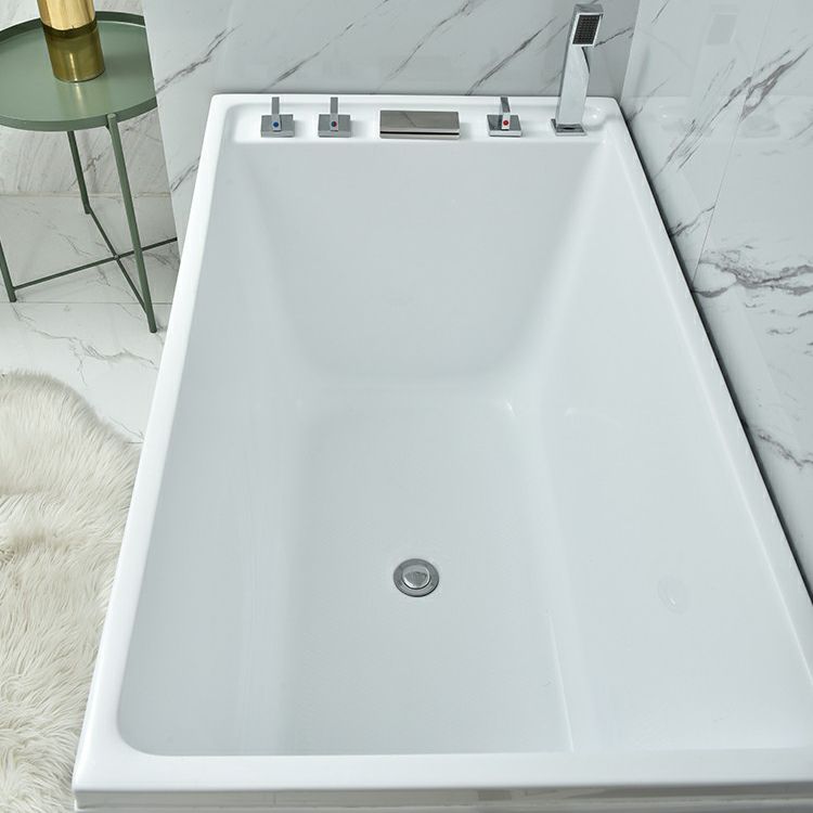 Modern Acrylic-Fiberglass Rectangular Bathtub Freestanding Soaking Bathtub