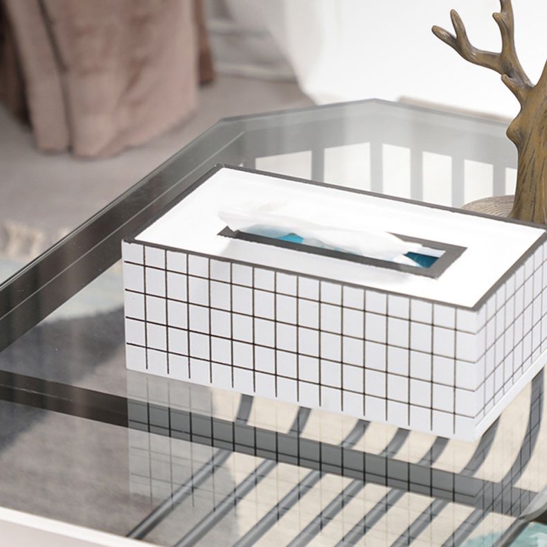 Modern Frame Coffee Table Rectangular Glass Top Cocktail Table for Home