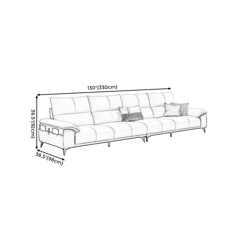 Genuine Leather High Back Pillow Top Arm Sofa and Sectional with Storage