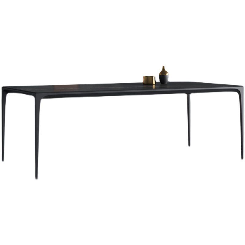 Modern Aluminium Dinette Set 1/2/4/9/10/11 Pieces Black Sintered Stone Dining Table Set