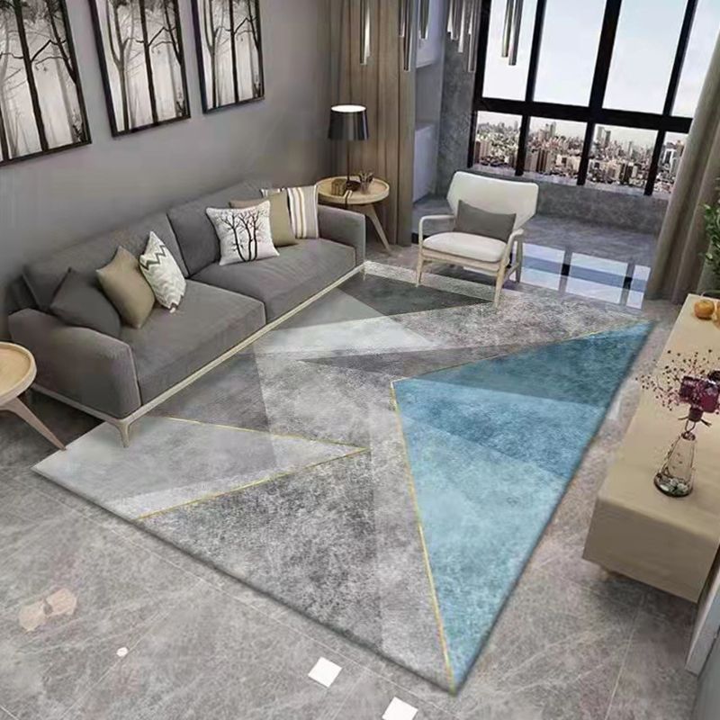Antique Geometry Print Carpet Polyester Area Rug Stain Resistant Indoor Carpet for Living Room