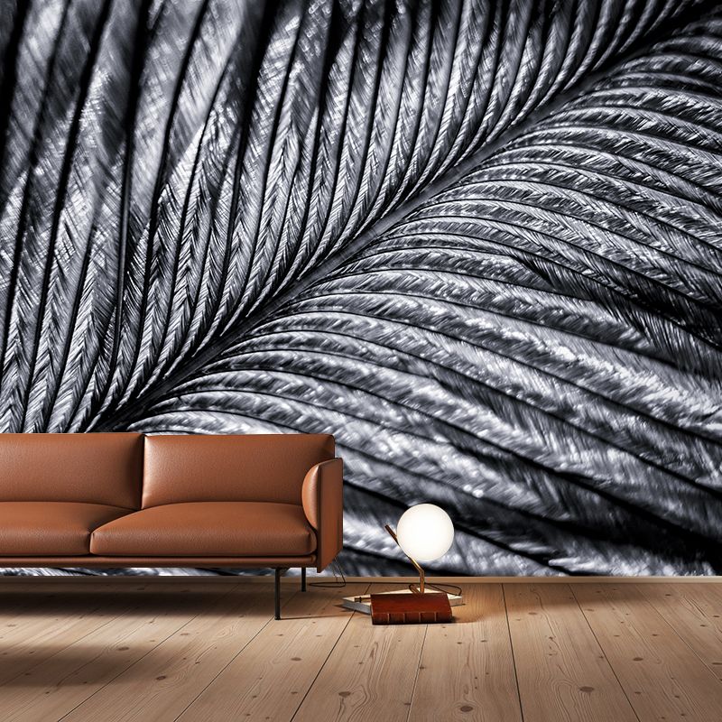 Peacock Feather Mural Wallpaper for Sleeping Room Water Resistant, Custom Made