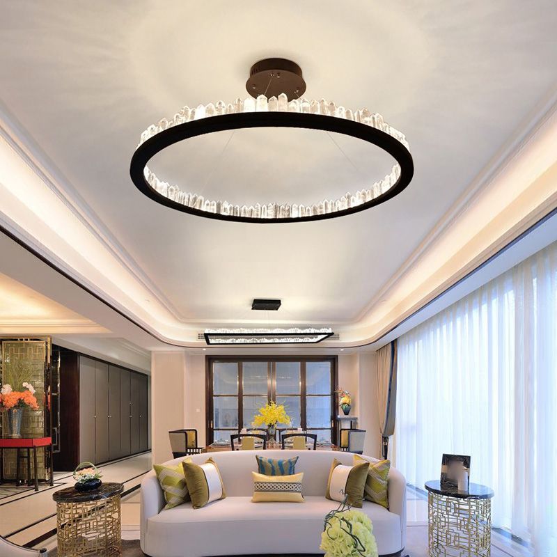 Noordse geometrische kroonluchter Crystal Single Light Led kroonluchter hanger voor woonkamer