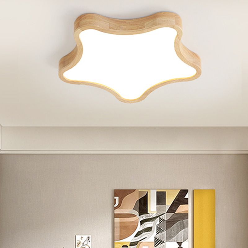 Creative Shape LED Wooden Flush Mount Ceiling Light Modern LED Flush Ceiling Light Fixture