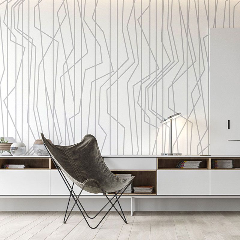 20.5" x 33' Minimalist Wallpaper Roll for Coffee Shop Decoration with Linear Design in Soft Color