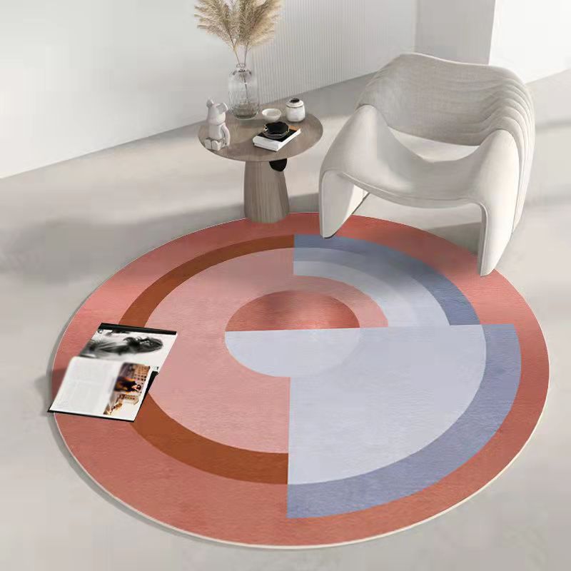 Brown Nordic Rug Polyester Color Lump Rug Washable Area Rug for Home Decor