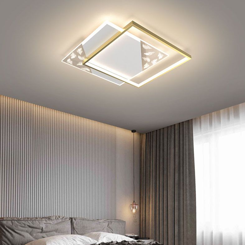 Plafonnier encastré géométrique en acrylique, plafonnier encastré de simplicité moderne