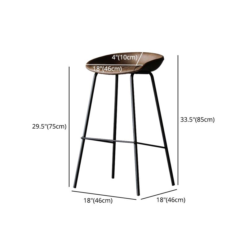 Tabouret haut en cuir en cuir en cuir en cuir en cuir industriel avec siège de seau