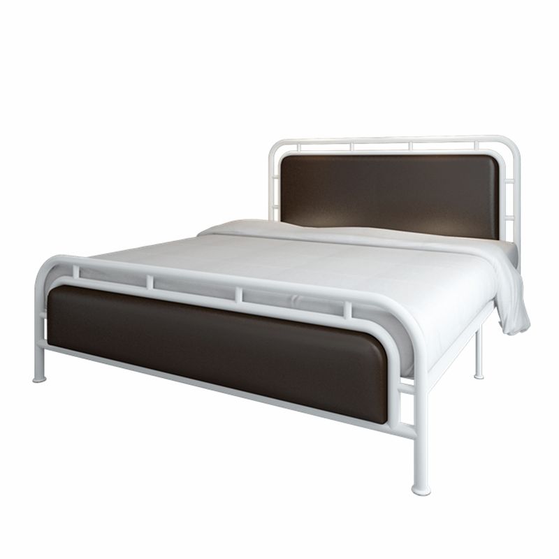 Glam Open-Frame Bed Metal and Upholstered Standard Bed, 43.3" Tall