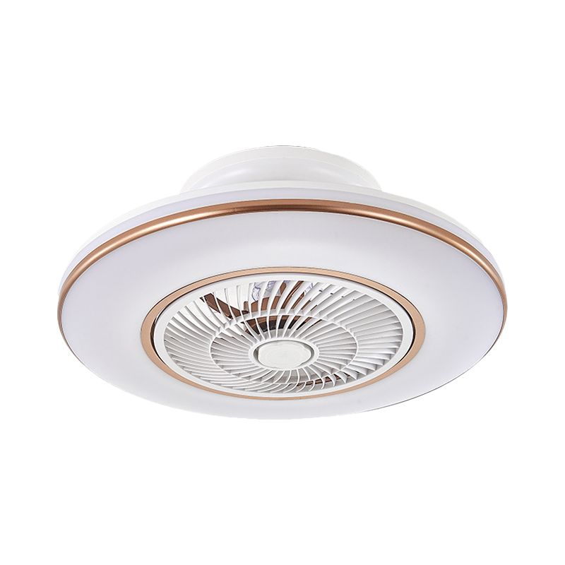 Lampada per ventole a pendolo rotondo blu/oro Modernismo LED LED Semi di montaggio Acrilico, larghezza 23 "