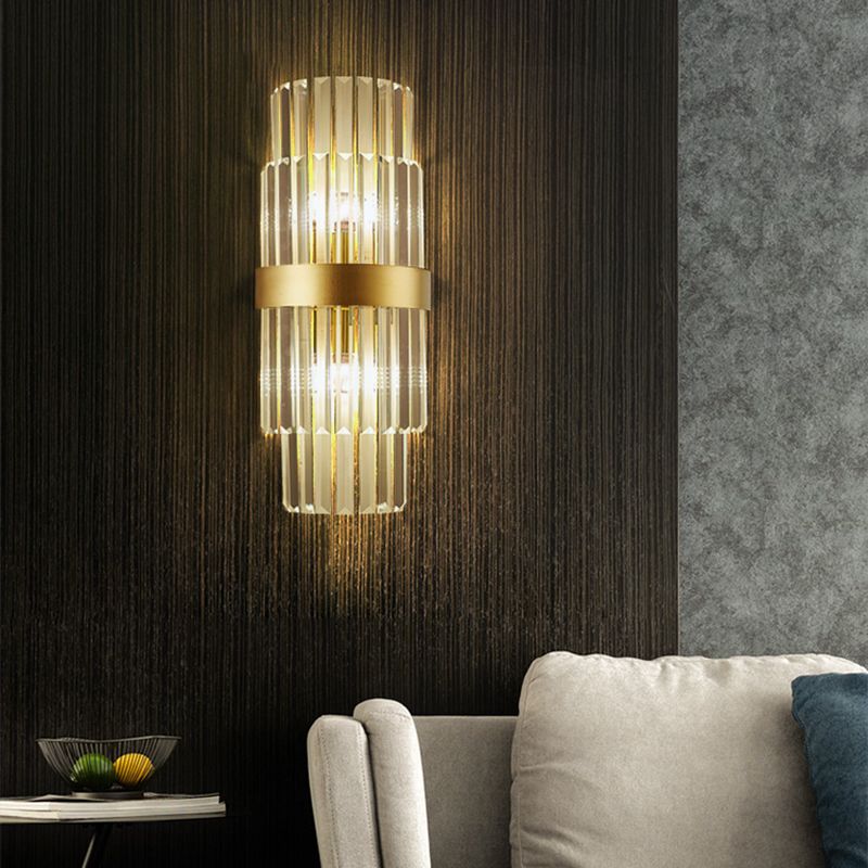 Crystal Geometry Shape Wall Lights Modern Style 2 Light Wall Sconce for Bedroom