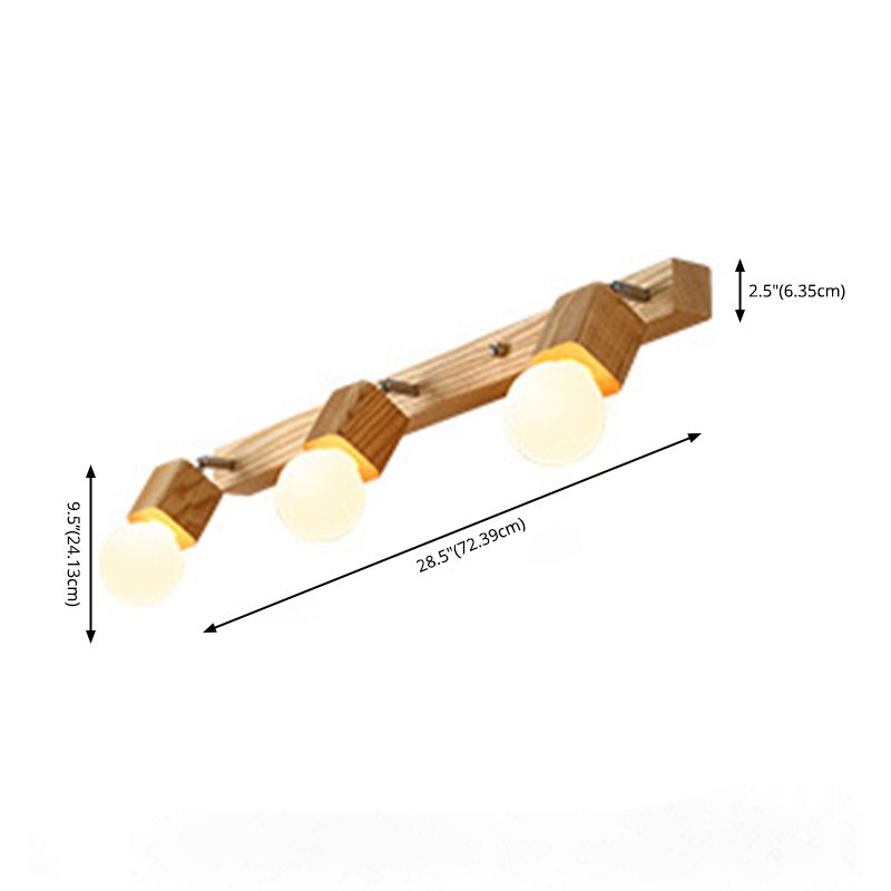 Simplicity Style Bar Wall Lighting Fixture Wooden Bathroom Wall Mounted Light in Beige