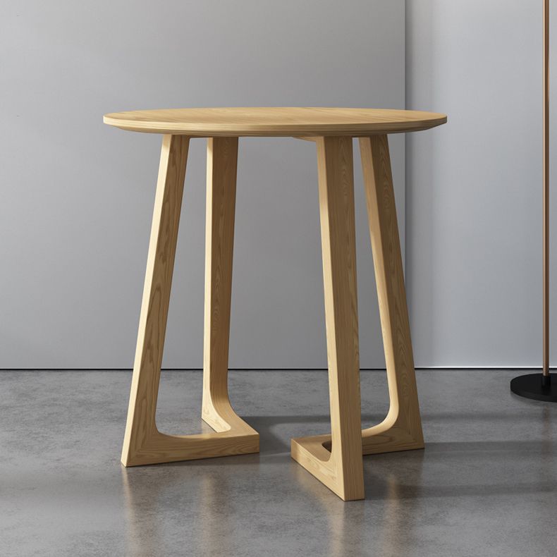 Solid Wood Brown Tone Dining Table Modern Double Pedestal Table for Dining Room