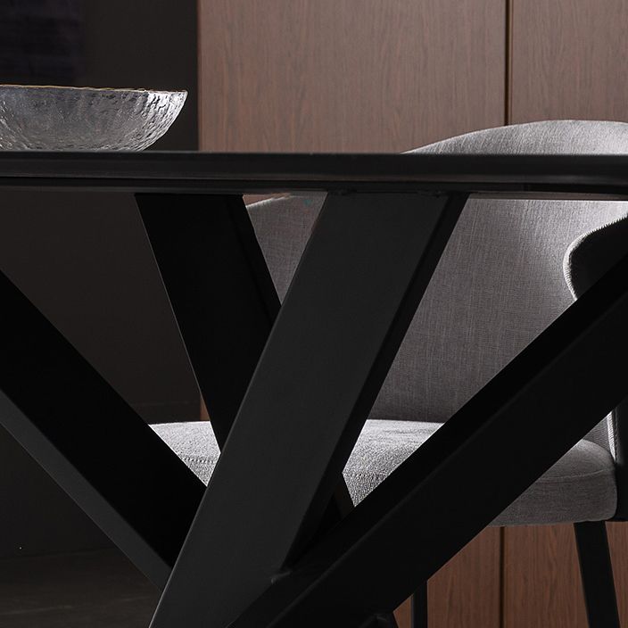 1/2/5/7 Pieces Dining Chairs Set  Black Sintered Stone Dining Table Set for Home