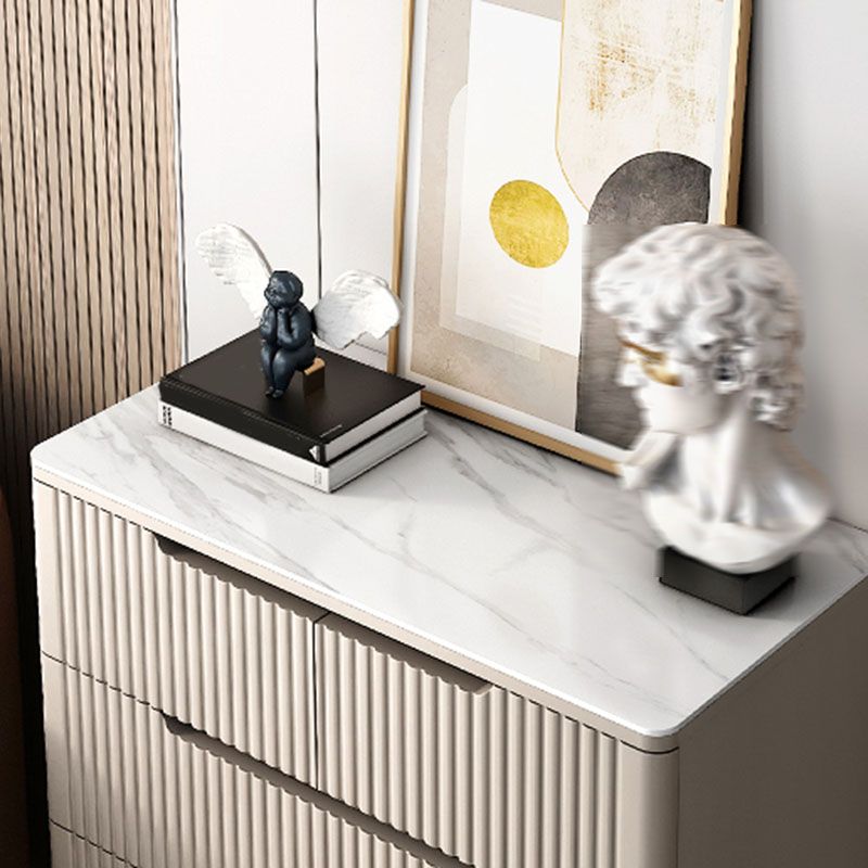 15.6-inch Width Glam Storage Chest Stone Dresser with 4/5 Drawers