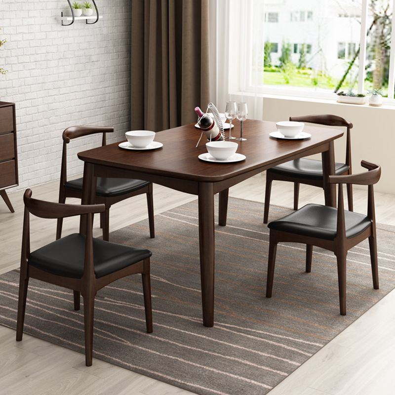 Rubberwood Solid Wood Dining Table Modern Dining Table for Kitchen