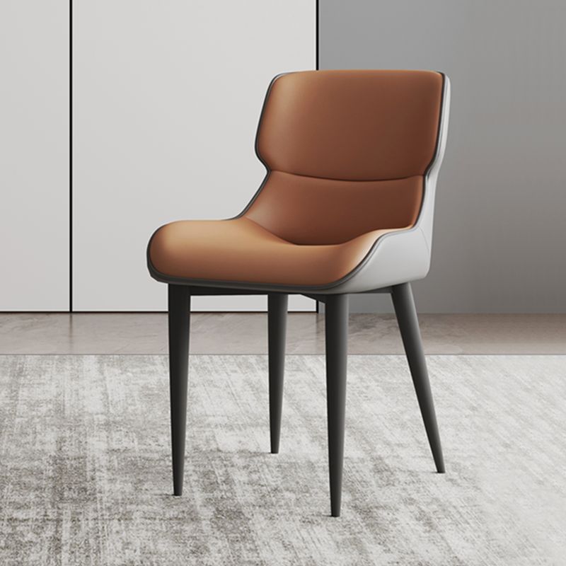 Modern Simple Side Chair Leather Side Dining Chair for Living Room