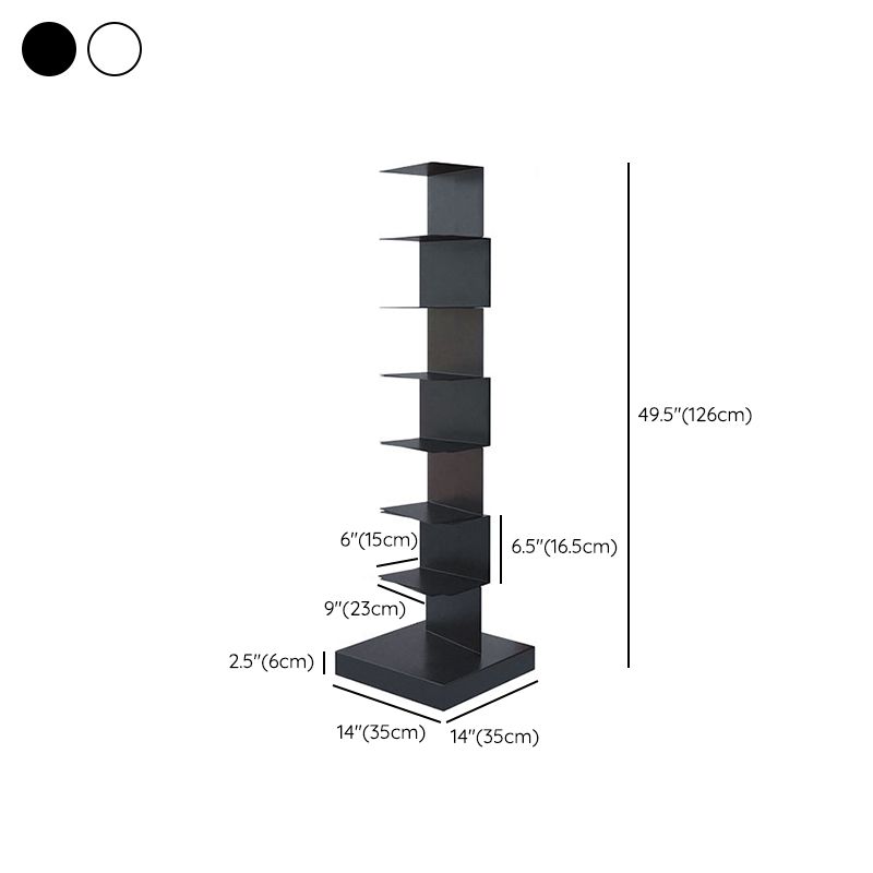Modern Style Bookshelf Closed Back Standard Metal Bookcase for Study Room