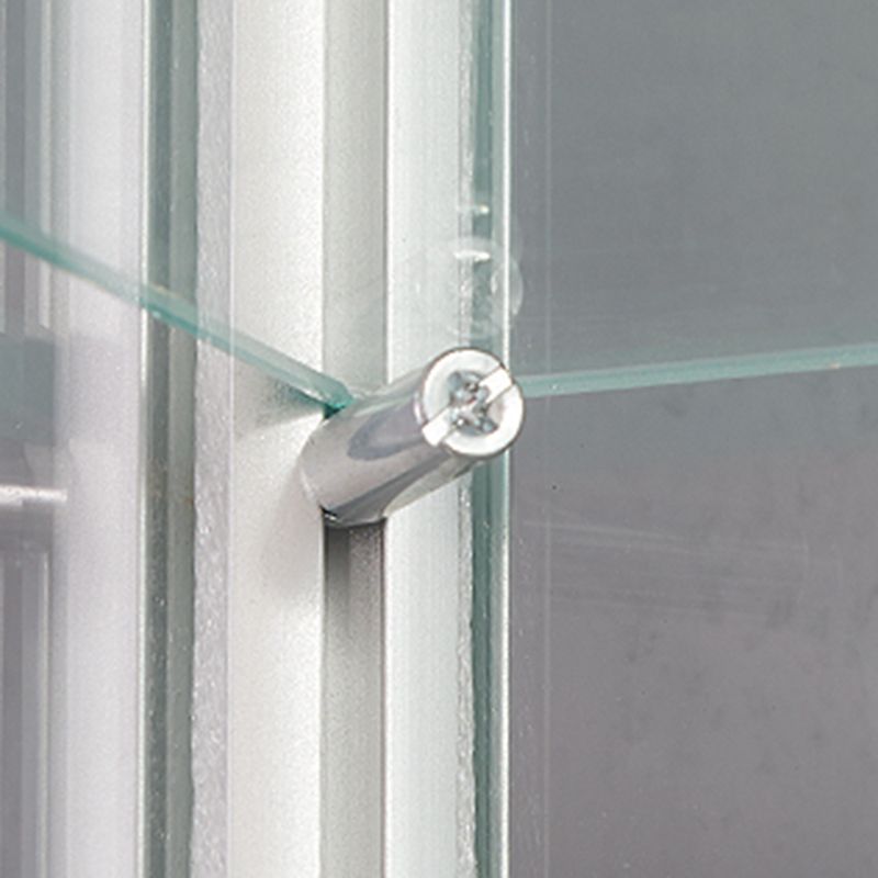 Modern Metal Curio Cabinet Locking Display Stand with Sliding Glass Doors