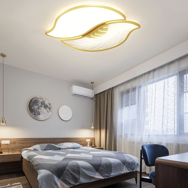 Lámpara empotrada moderna de acrílico con forma de hoja, iluminación empotrada LED para sala de estar