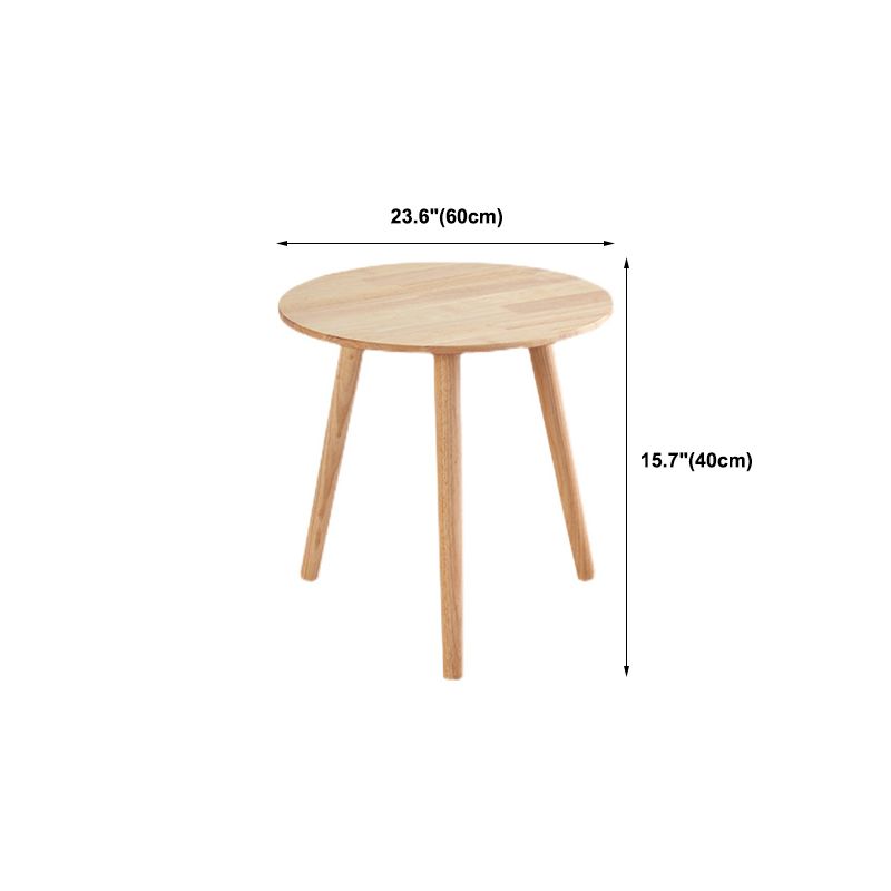 Contemporary Style Side End Table Solid Wood Round Sofa Side Accent Table