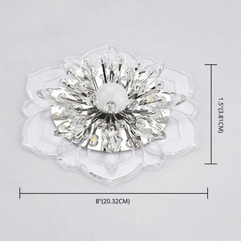 Modern Flower Ceiling Mount Light Fixture Crystal Ceiling Lights