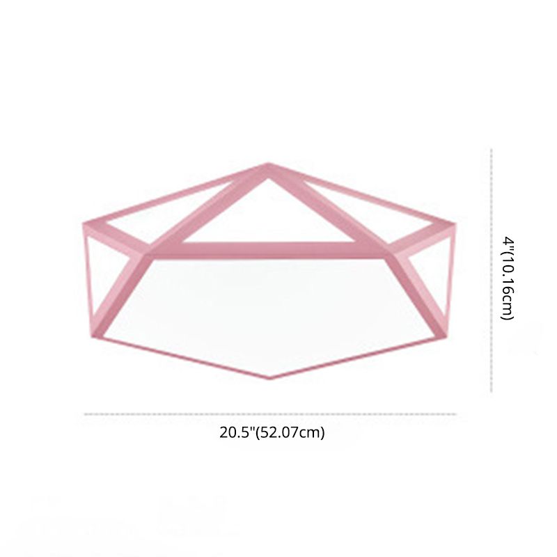 Nordic Style Flush Mount Ceiling Lamp Diamond Shape LED Flush Mount Lighting for Bedroom