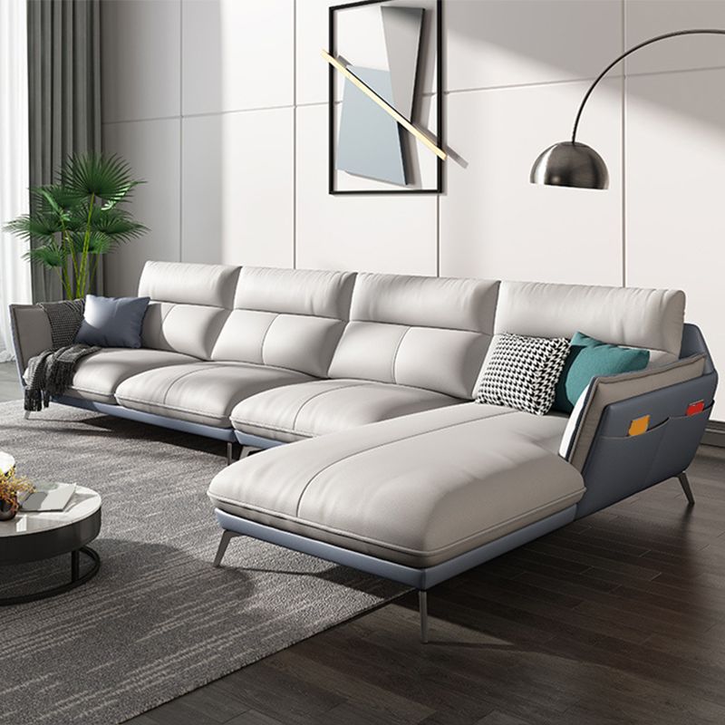 Modern Style Sofa Bed Imitation Leather Armrest Cushioning Back Sofa