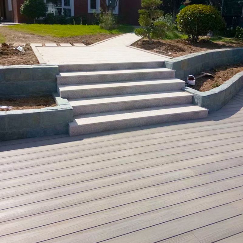 Composite Patio Flooring Tiles Striped Pattern Nailed Decking Tiles Garden