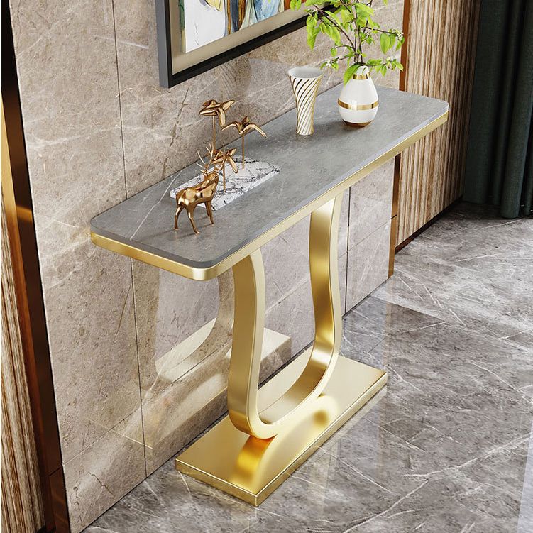 Glam Rectangle Console Table 31.5-inch Tall Stone Accent Table