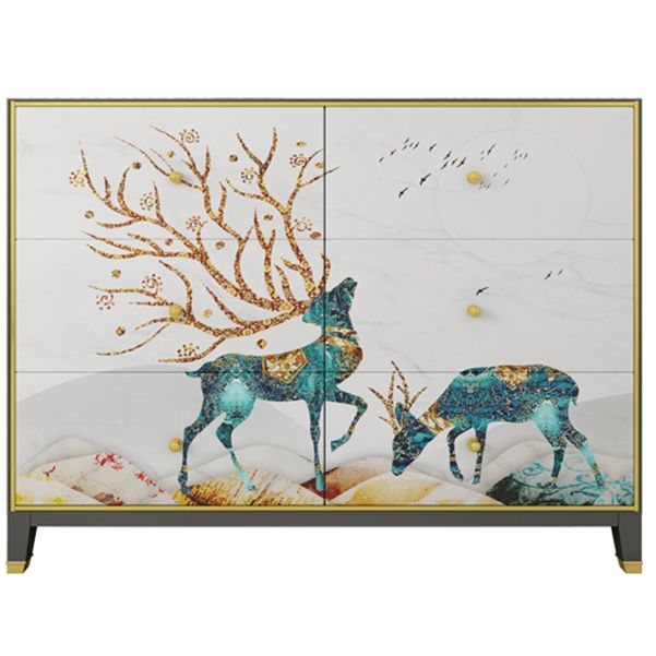 6-Drawer Engineered Wood Sideboard 47.5"L Modern Buffet for Living Room