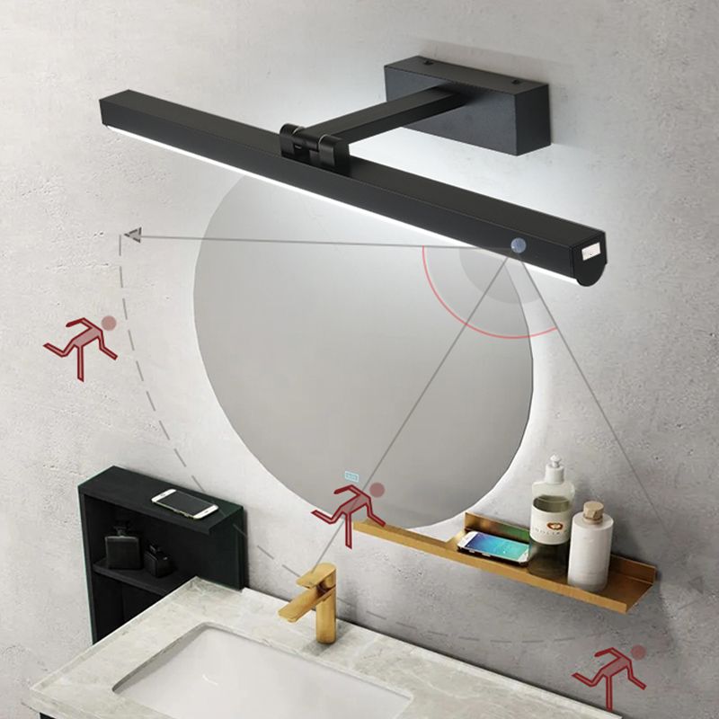 Minimalist Style LED Wall Mounted Vanity Light Metal Simple Bathroom Vanity Sconce Acrylic Shade