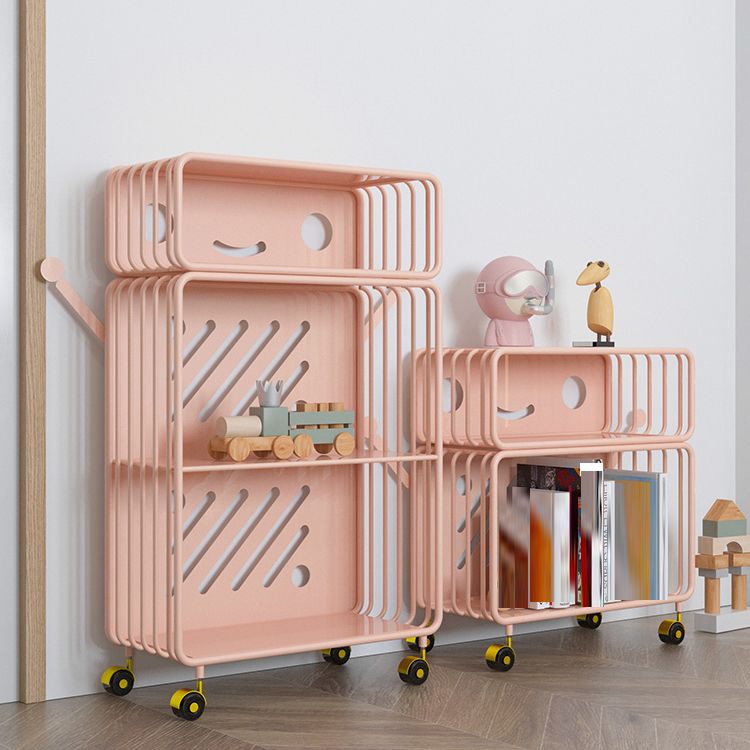 Scandinavian Metal Bookcase Standard Closed Back Bookshelf with Shelves