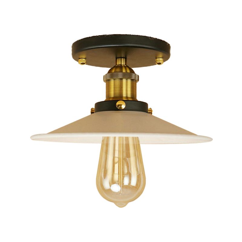 Loft soucoupe Semi-encastré, éclairage de plafond métallique à 1 ampoule, noir/blanc, pour cuisine