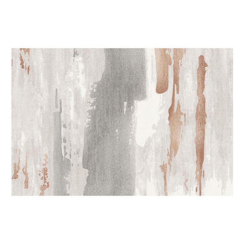 Grey Modern Carpet Polyester Graphic Carpet Stain Resistant Carpet for Drawing Room