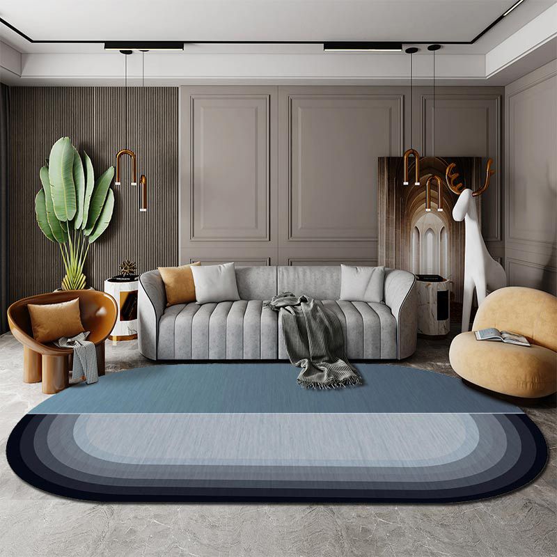 Contemporary Novelty Shape Rug Minimalist Contrast Panel Rug Polyester Carpet with Non-Slip Backing