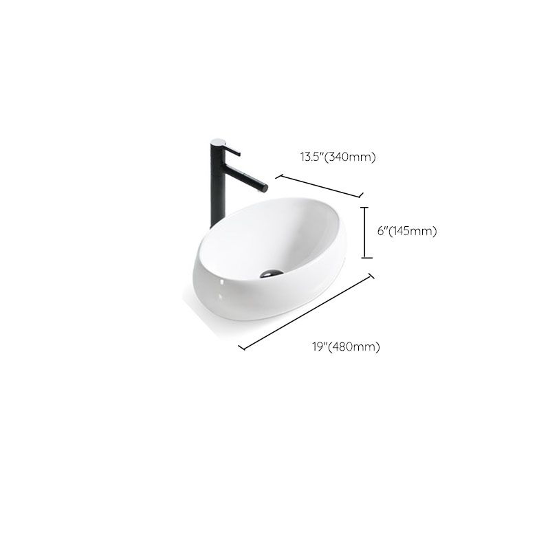 Bathroom Ceramic Sink Round Rod Handle Anti-spill Modern Faucet Sink