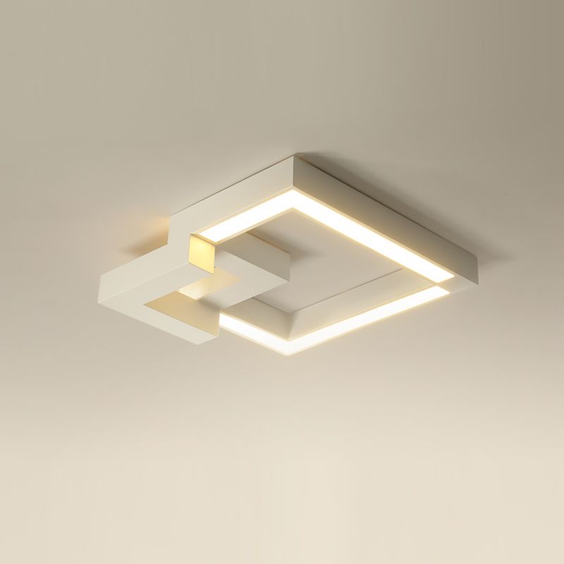 Luminaire de plafond encastré carré contemporain en métal pour salon