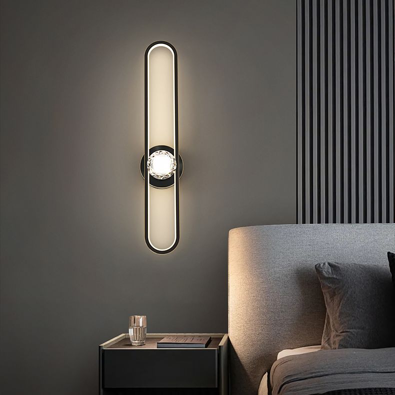 Luces de pared LED acrílicas simples modernas Lámparas de pared de 1 luces para sala de estar para sala de estar