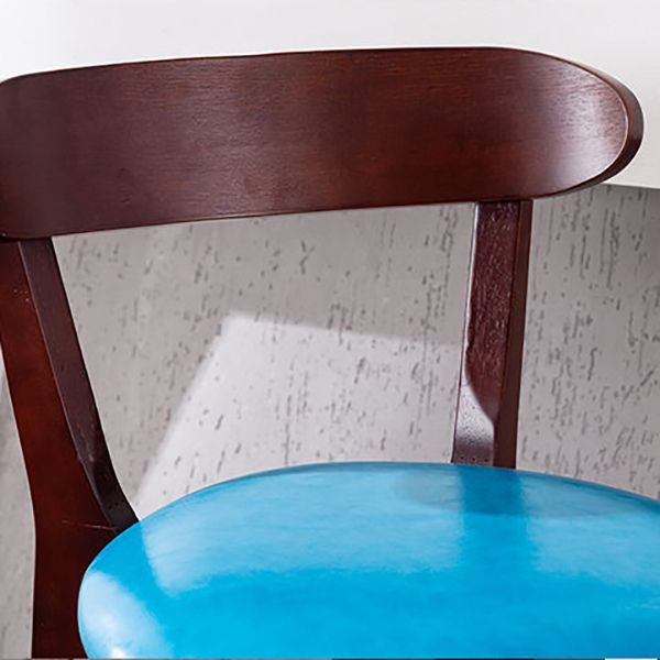 Scandinavian Wood Stool Wood Rectangle Seat Counter Stool in Matte Finish