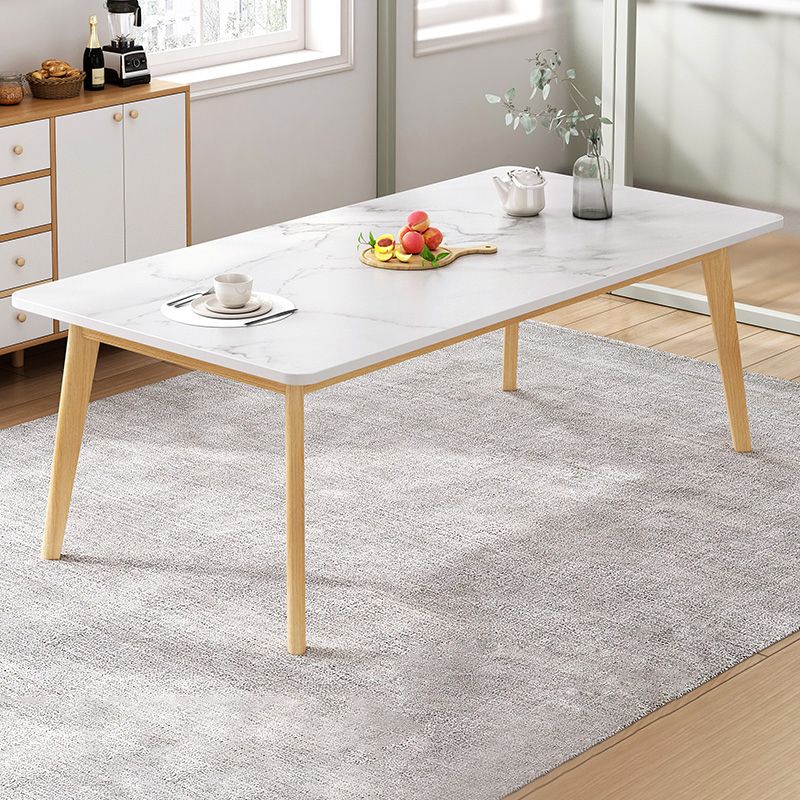 Minimalist Rectangle Shape Standard Dining Set MDF Kitchen Dining Set with 4 Legs Base