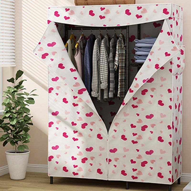 Contemporary Style Wardrobe Metal Wardrobe Closet with Adjustable Shelves