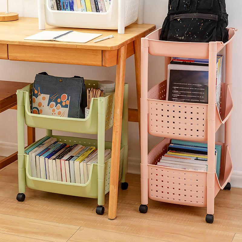 14" Wide Bookshelf Contemporary Style Bookcase with Casters for Home Office