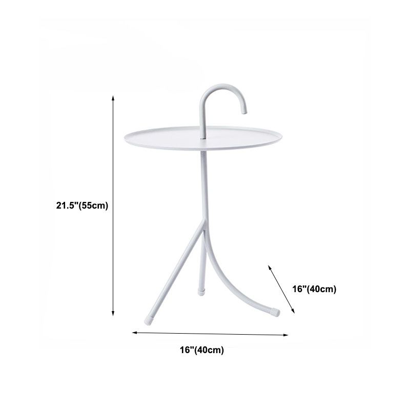 Round Metal Side Table with 3 Legs Base in Medieval Modern Style