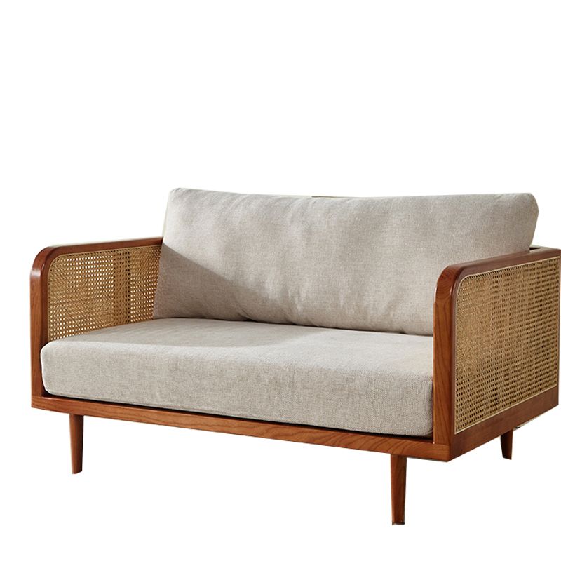 Solid Wood Square Arm Sofa Tropical Cushions Sofa for Living Room