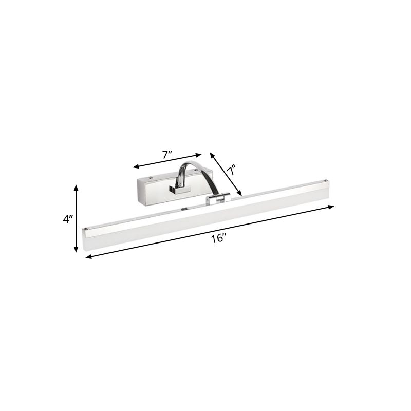 Acryllim -Eitelkeitslicht zeitgenössischer LED -Chrom -Finish -Wandmontagelampe für Badezimmer, 16 "/19,5" Durchmesser
