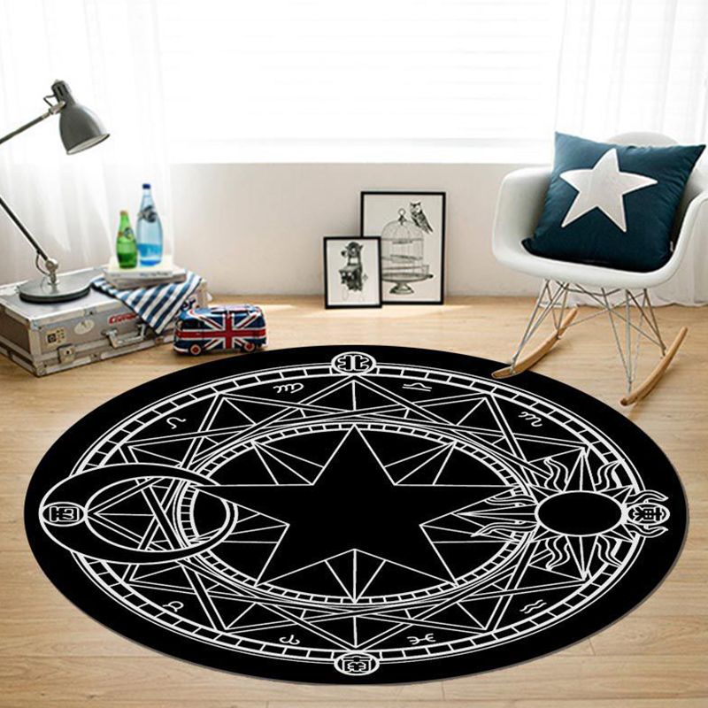 Creative Earth Pattern Area Rug Polyester Carpet Non-Slip Backing Indoor Rug for Home Decoration